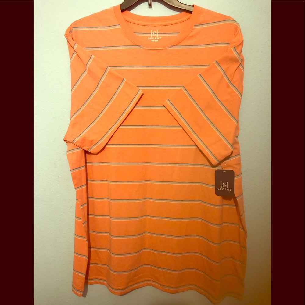 George Orange Pattern Crew Tee Shirt
